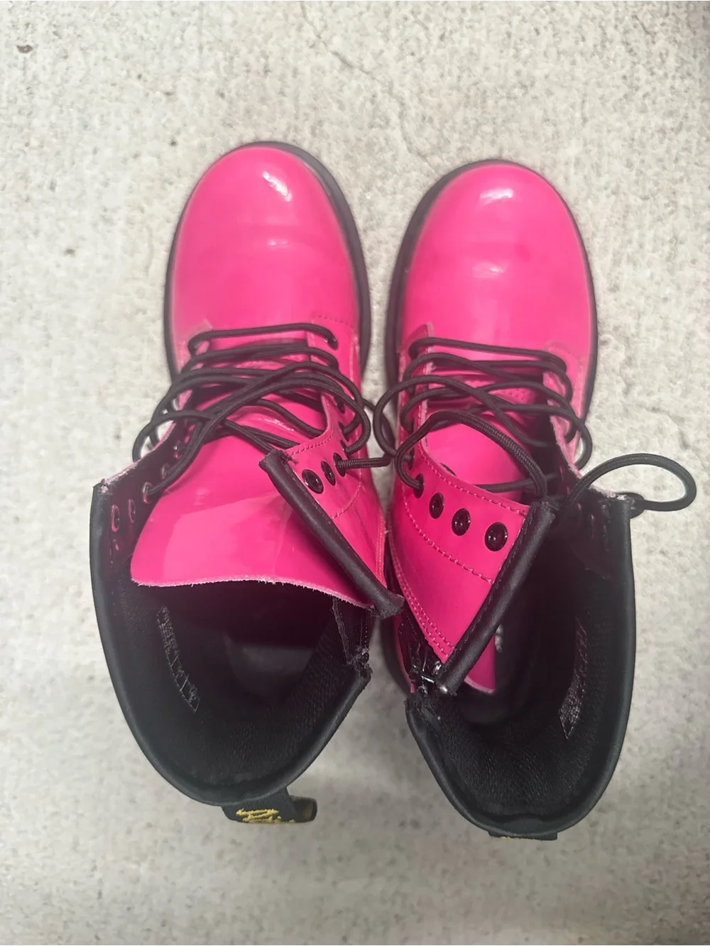 Dr. Martens Kids Hot Pink Lace-Up Delaney Boots